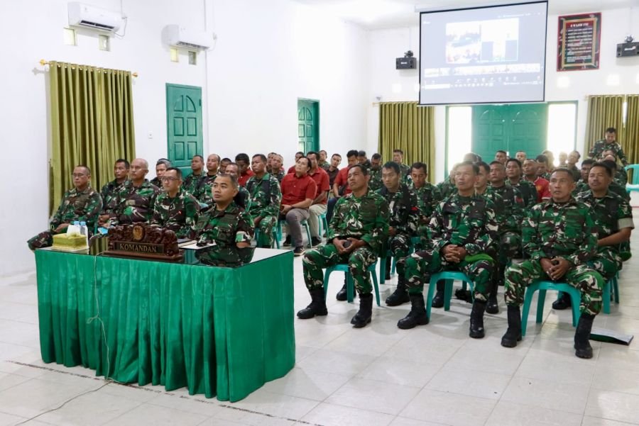 KODIM 0317/TBK IKUTI JAM KOMANDAN DARING KOREM 033/WP