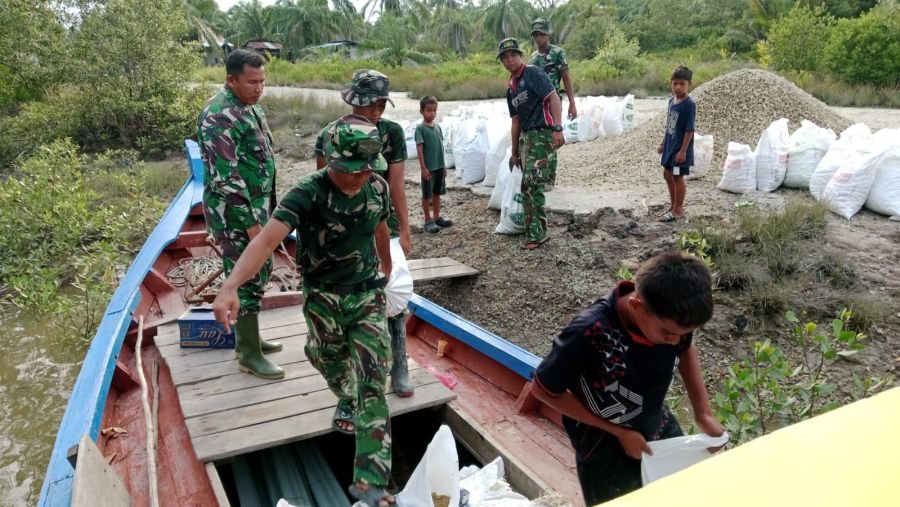 Kodim 0320/Dumai Lanjutkan pembangunan jembatan Gantung Garuda