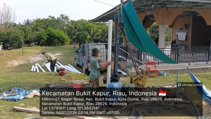 Kodim 0320/Dumai Percepat Pembangunan Sumur Bor di Ponpes Raudlatul Qur'an, Hari Keempat Pengeboran