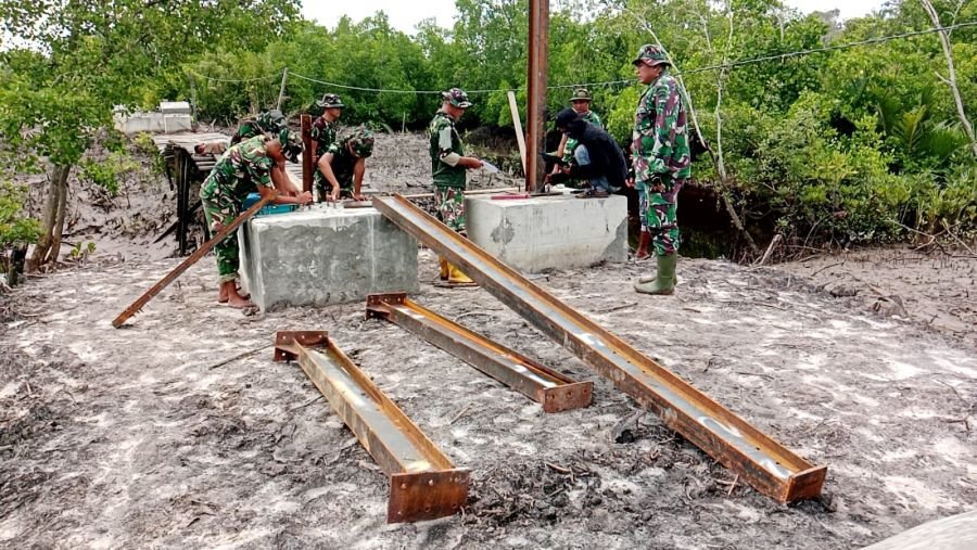 Kodim 0320/Dumai Percepat Pembangunan Jembatan Gantung Garuda,