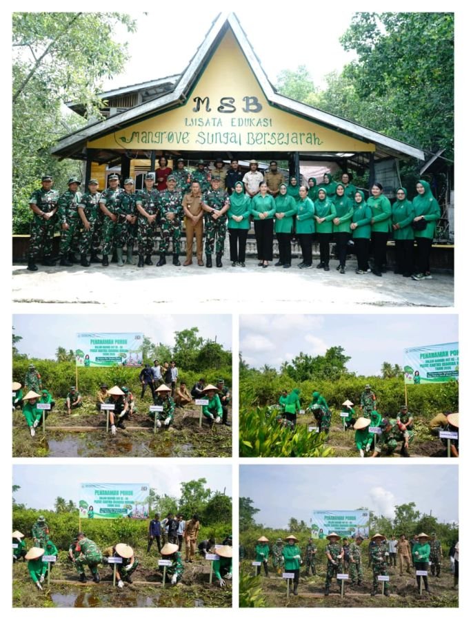 KODIM 0322/SIAK & PERSIT TANAM POHON MANGROVE, HUT KE-80 PERSIT KARTIKA CANDRA KIRANA
