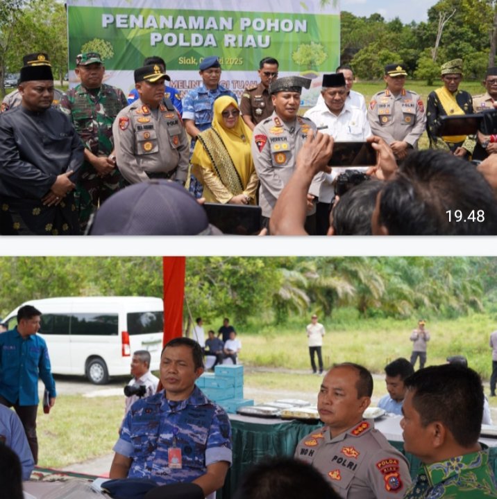Kolaborasi Lestarikan Alam, Lanud Roesmin Nurjadin Hadiri Gerakan Tanam 1.000 Pohon di Siak