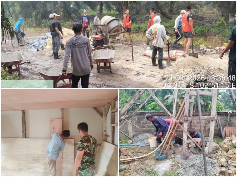Kolaborasi TNI dan Masyarakat di TMMD ke-130 Kodim Inhil, Rehab RTLH dan Sumur Bor Hampir Rampung