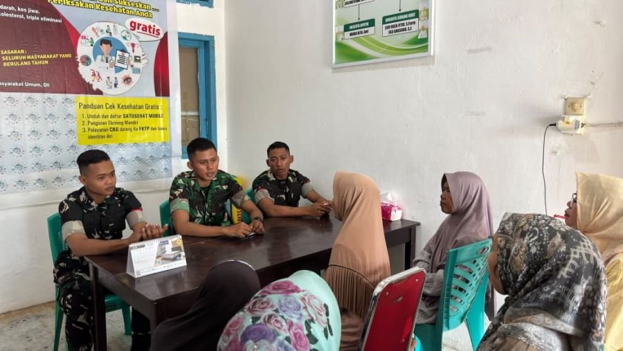 Kompi Kesehatan Yonif TP 850 Gelar Penyuluhan Kesehatan di Peranap