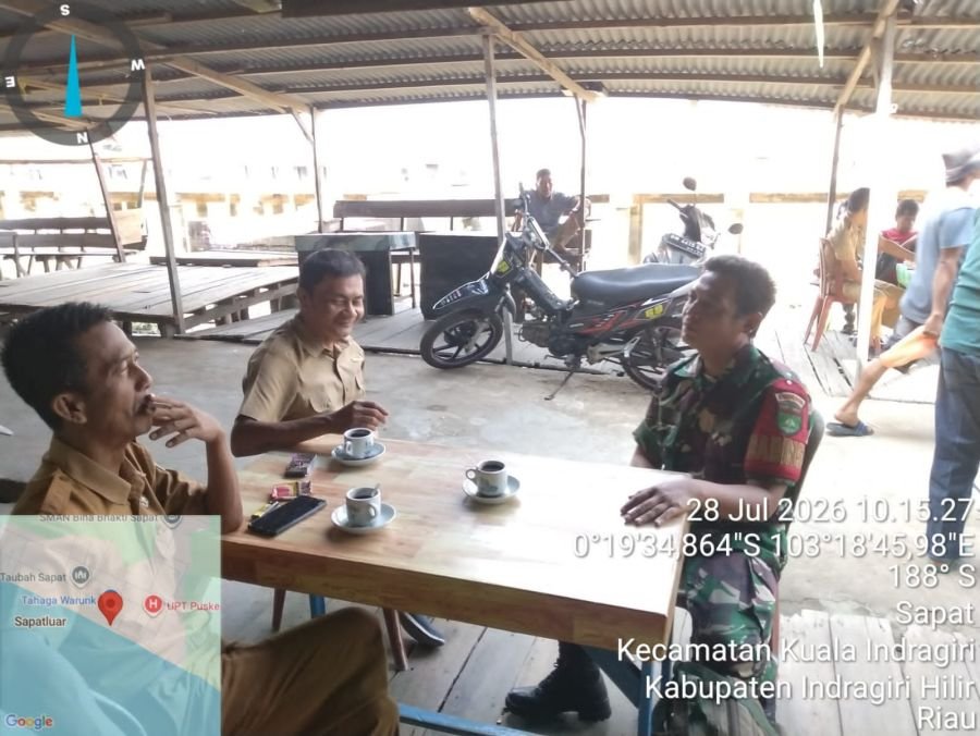 Komsos Babinsa 04/Kuindra, Perkuat Sinergi dengan Mitra Karib Kelurahan Sapat