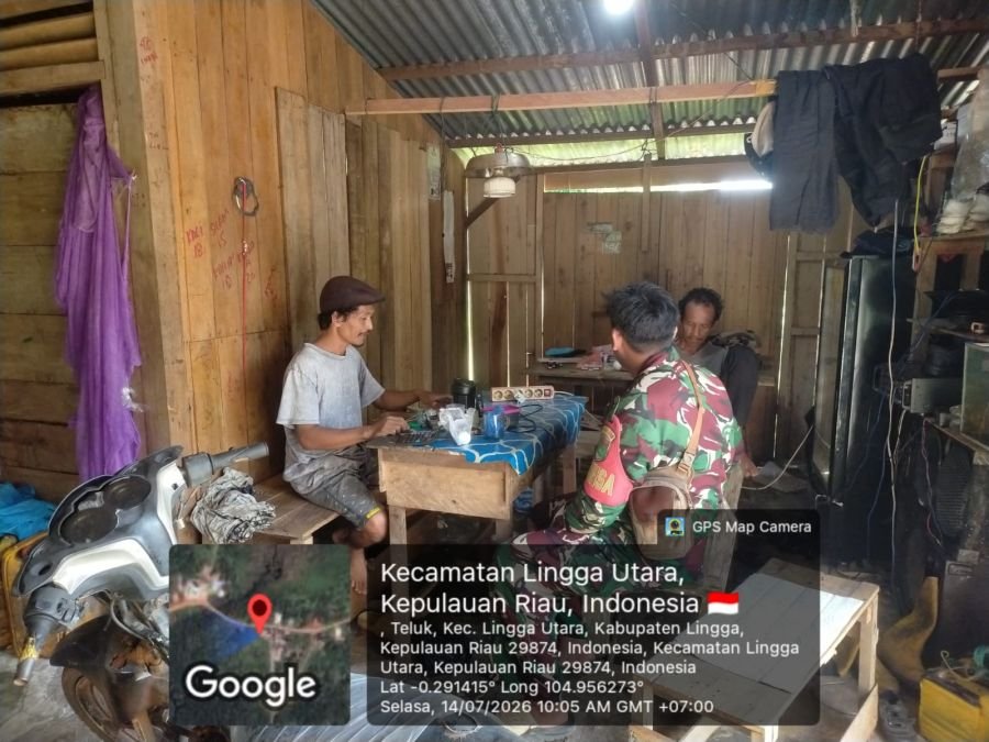 Komsos Babinsa Kudung Ingatkan Warga Waspadai Angin Kencang dan Gelombang Kuat