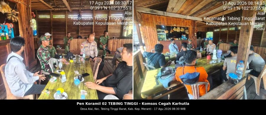 Komsos di Hari Kemerdekaan, TNI-Polri di Tebing Tinggi Barat Gaungkan Sinergi Lawan Karhutla