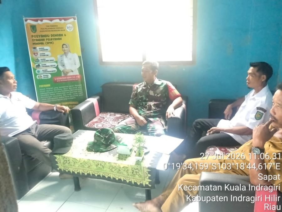 Komsos Rutin Babinsa 04/Kuindra, Perkuat Komunikasi Dengan Perangkat Kelurahan