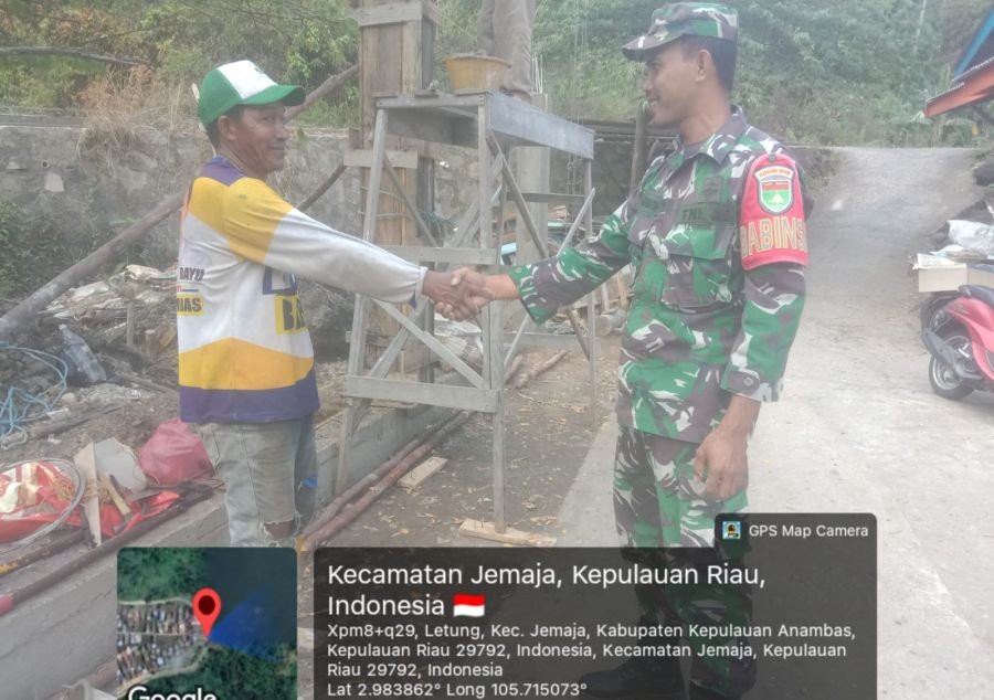 Koptu Fian Hendratmo Bantu Warga Bangun Rumah, Pererat Silaturahmi Melalui Komsos