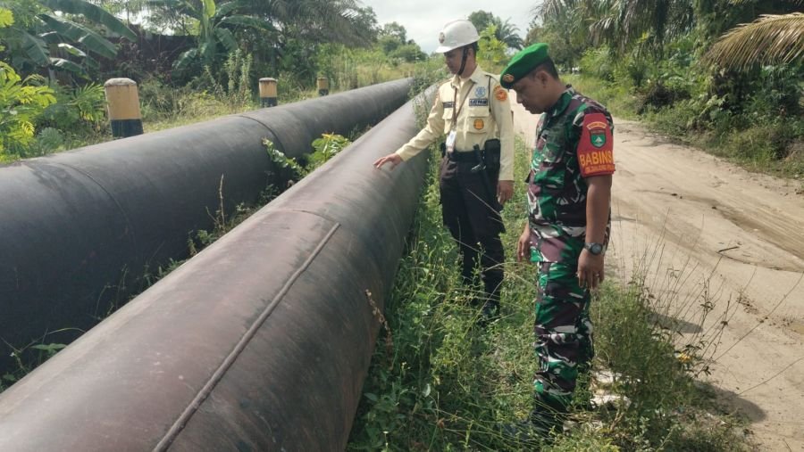 Koramil 01/Dumai Bersama SKK Migas dan PHR Intensifkan Patroli Keamanan Pipa Minyak