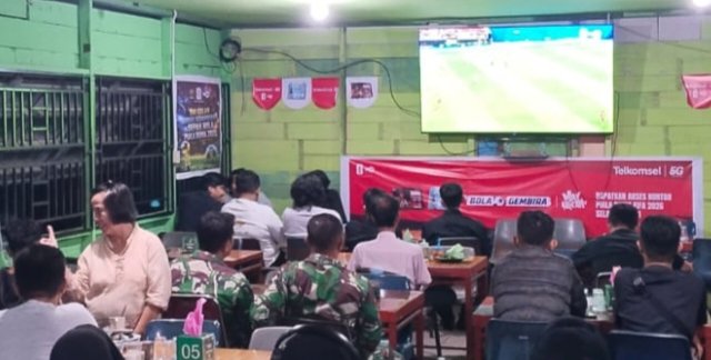 Koramil 01/Rengat  Melaksanakan Nobar Gembira Piala Dunia dengan Warga Binaan