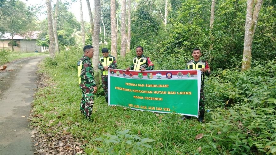 Koramil 02/KT Intensifkan Patroli untuk Cegah Kebakaran Hutan dan Lahan