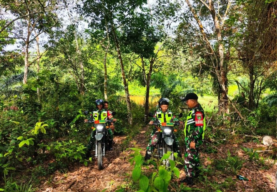 Koramil 02/KT Tingkatkan Pengawasan Karhutla di Wilayah Kecamatan Kuantan Tengah 