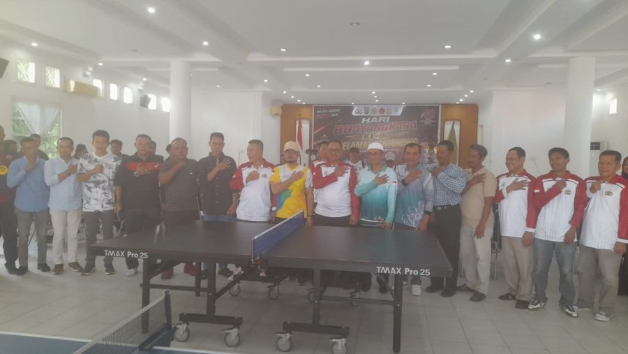 Koramil 03/Kundur Dukung Turnamen Tenis Meja Hari Bhayangkara