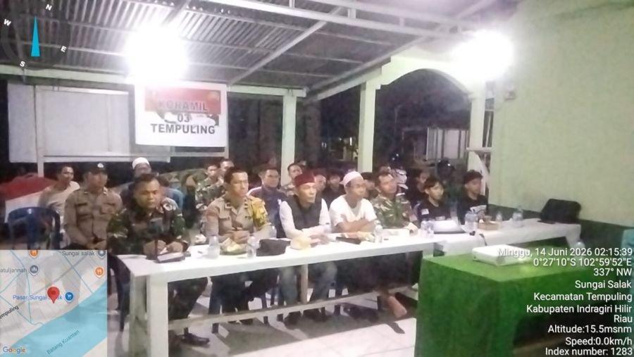 Koramil 03/Tempuling Satukan Warga Lewat Nobar Piala Dunia