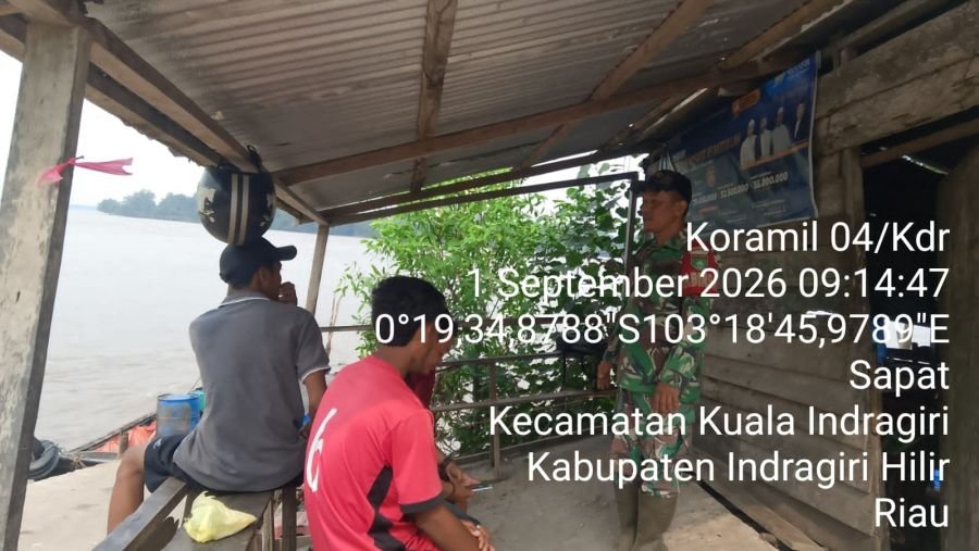 Koramil 04/Kuindra Melalui Babinsa, Jaga Kondusifitas Wilayah Lewat Komsos di Kelurahan Sapat
