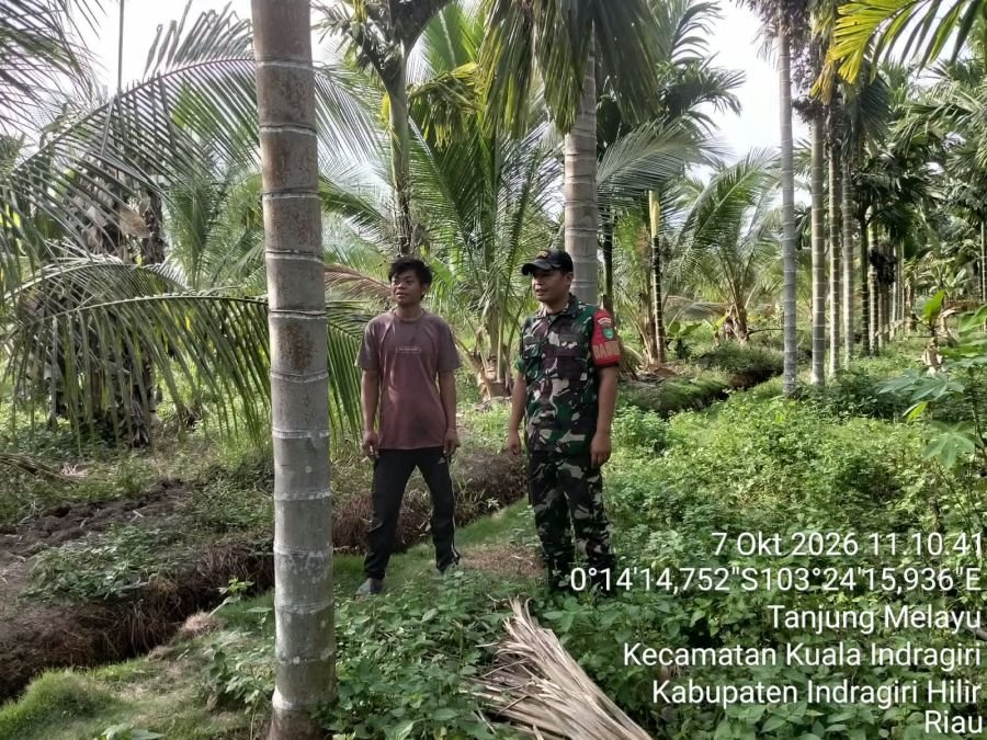 Koramil 04/Kuindra: Serda Ali B. Harahap Patroli Tapal Batas, Tanjung Melayu Aman dari Titik Api