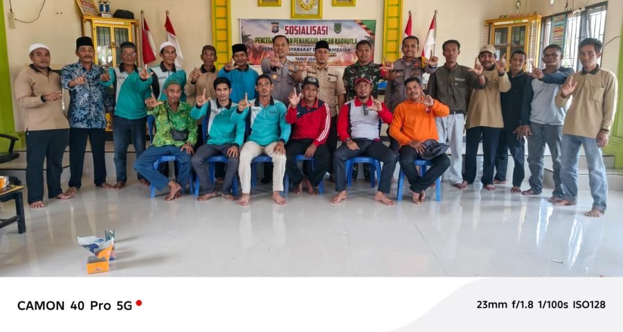 Koramil 05/Gas Bersama Polsek Gelar Sosialisasi Karhutla dan Bahaya Narkoba di Desa Rambaian