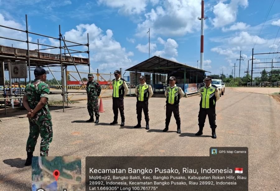 Koramil 05/Rimba Melintang melaksanakan Apel Sebelum Patroli Objek Vital Nasional 