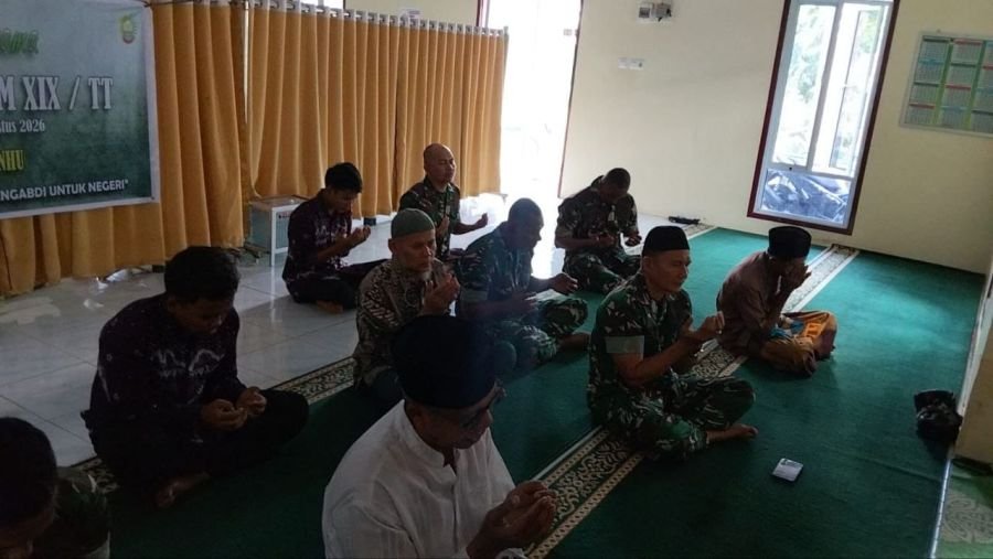 Koramil 06/Cerenti Gelar Doa Bersama Peringati HUT Kodam XIX/Tuanku Tambusai Ke-1