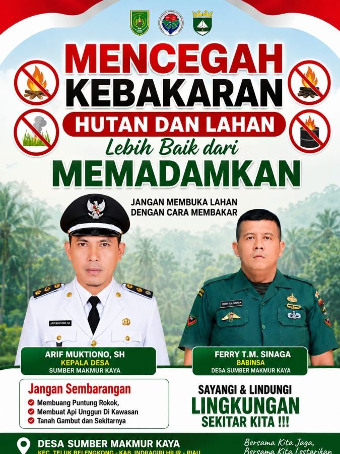 koramil 06/kateman, Babinsa Kopda Ferry Tuan Manguhal Sinaga Bersama Kepala desa Sumber makmur jaya