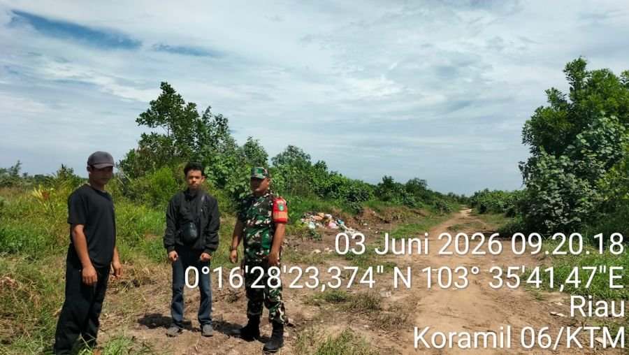 Koramil 06/Kateman melaksanakan patroli tapal batas di wilayah kecamatan Kateman