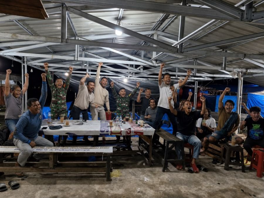 Koramil 09 Singingi Gelar Nobar Semifinal, Inggris vs Argentina Memukau