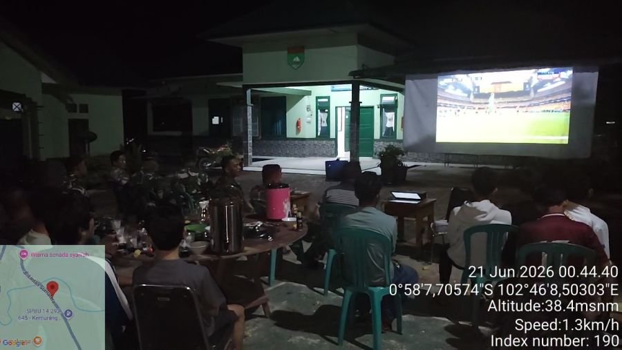 Koramil 09/Kemuning Gelar Nobar Piala Dunia 2026, Jaga Kamtibmas dan Pererat Keakraban