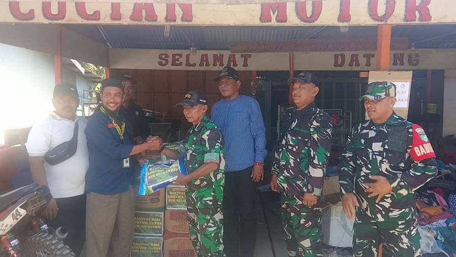 Koramil 11 Pulau Burung Salurkan Bantuan untuk Korban Kebakaran di Dusun Mekar Jaya