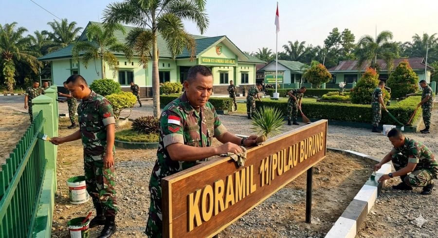 Koramil 11/Pulau Burung Laksanakan Pembinaan Pangkalan