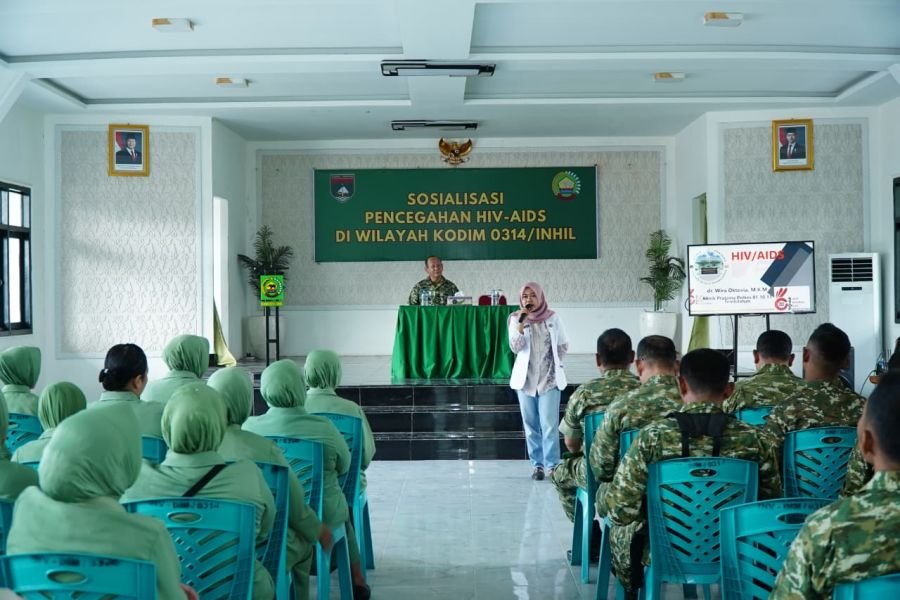 Koramil 12/Batang Tuaka Ikuti Sosialisasi Pencegahan HIV/AIDS di Makodim 0314/Inhil