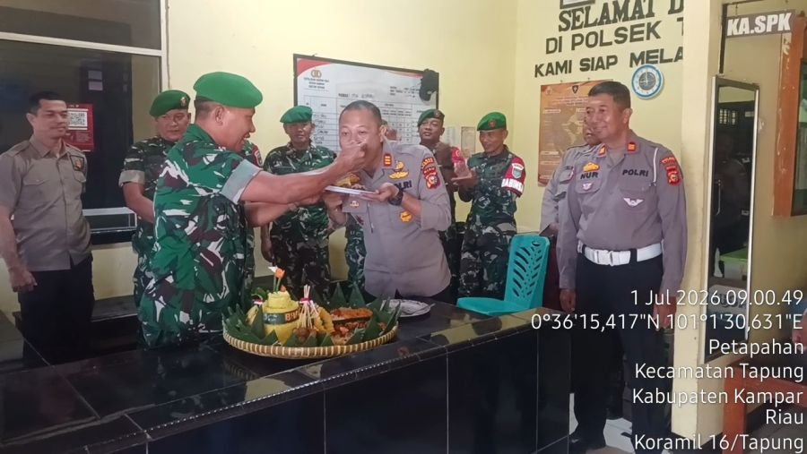 Koramil 16/Tapung Ucapkan Dirgahayu Polri, 80 Tahun Mengabdi Untuk Masyarakat