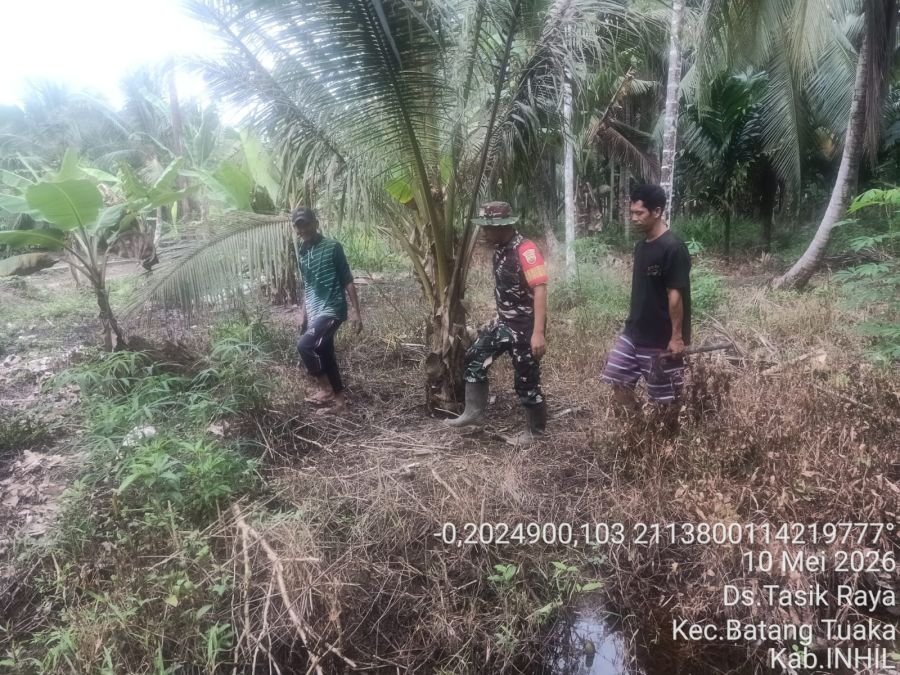 Koramil Batang Tuaka Perketat Patroli Perbatasan Desa Tasik Raya
