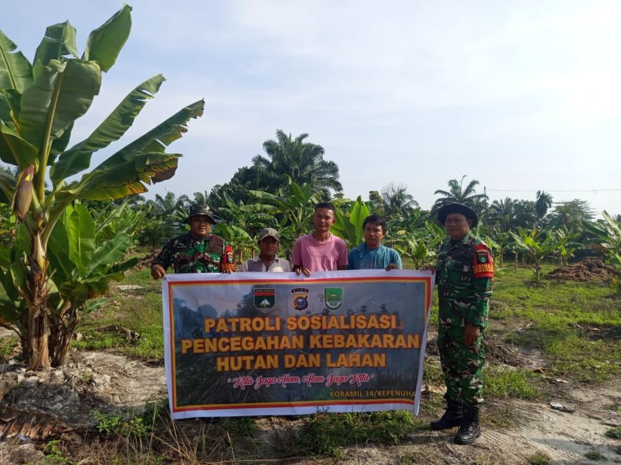 Koramil 14/Kepenuhan Gerak Cepat Edukasi Karhutla di Rohul