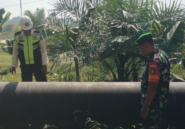 Koramil Kubu Perkuat Keamanan Jalur Pipa SKK Migas sektor 5