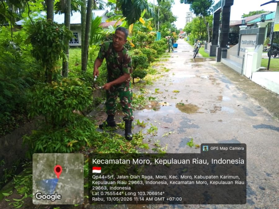 Koramil Moro Benahi Pangkalan Sambut Kunker Dandim 0317/TBK