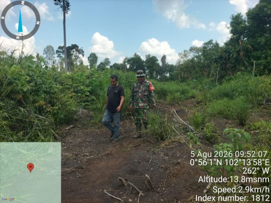 Koramil Sungai Apit Sisir Mengkapan, Karhutla Nihil Ditemukan