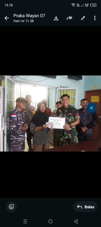 Koramil Tambelan Pantau Penyaluran BLT-DD Demi Tepat Sasaran