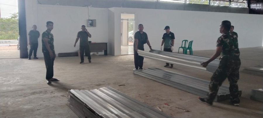 Korve Kodim 0317/TBK Rapikan Material KDKMP Darussalam