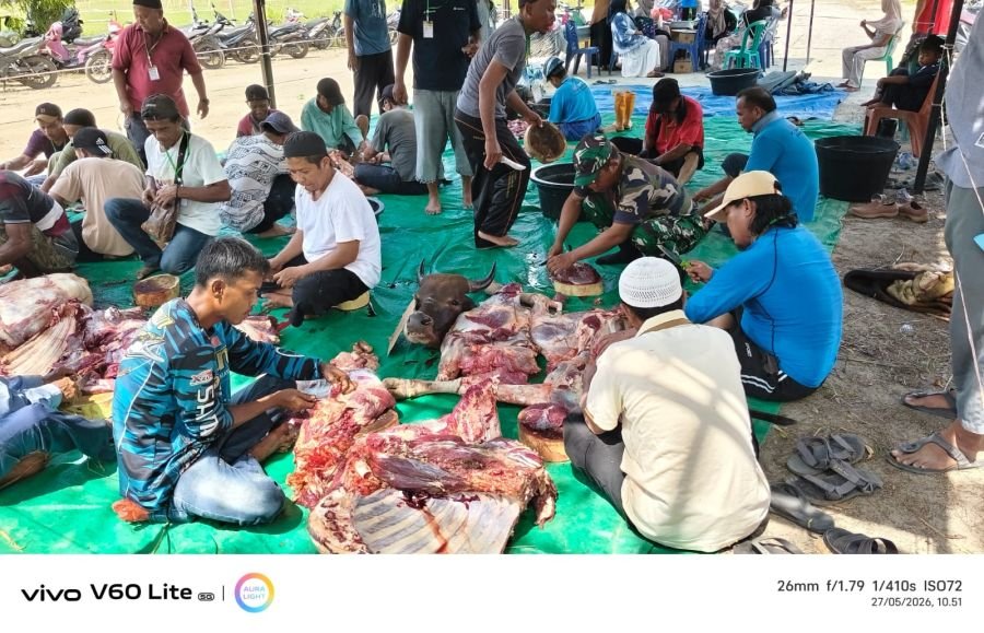 Kurban Sepedas Berjalan Lancar, Babinsa Turun Langsung