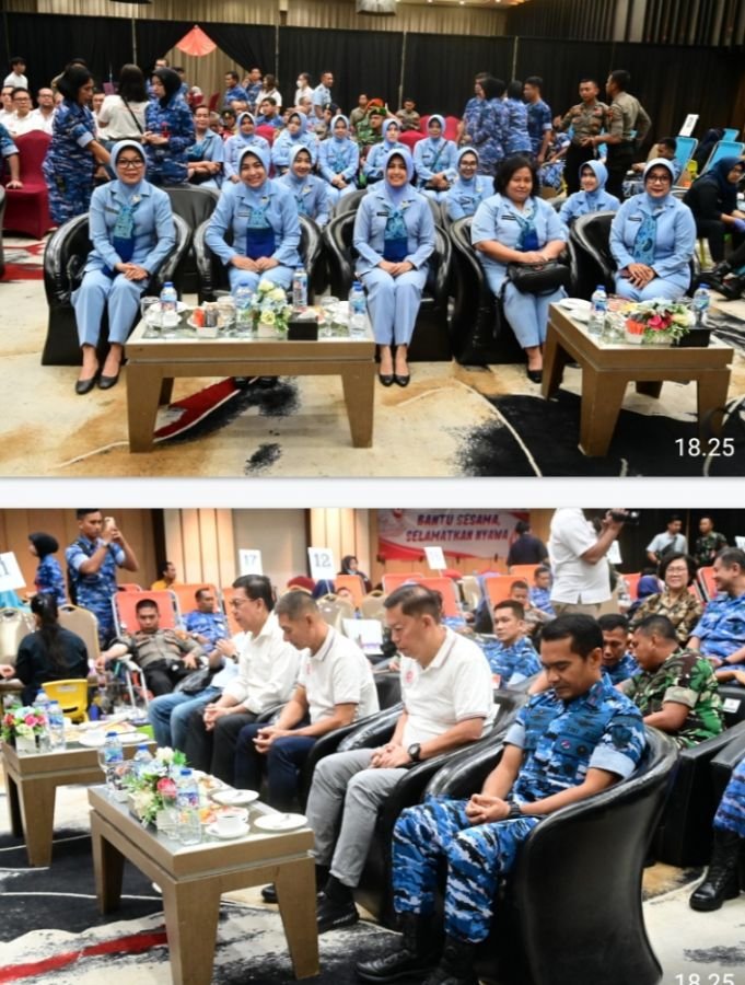 Lanud Roesmin Nurjadin Gelar Aksi Donor Darah dalam Rangka Peringatan HUT ke-79 TNI AU