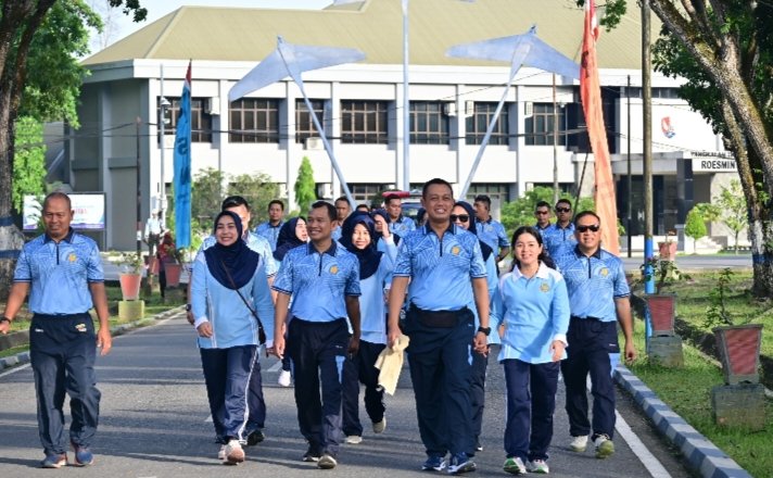 Lanud RSN dan Insub Laksanakan Olahraga Bersama Serta Penanaman 400 Pohon
