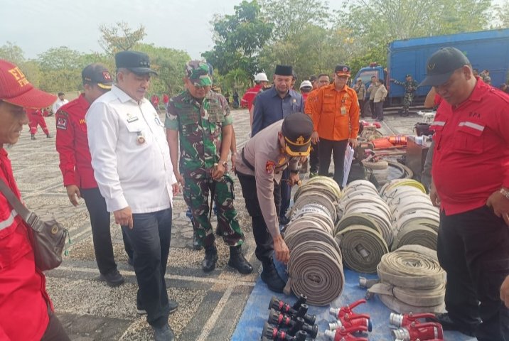 Lanud RSN Dukung Siaga Karhutla, Kasi Komsosdirga Hadiri Apel Gelar Pasukan di Siak