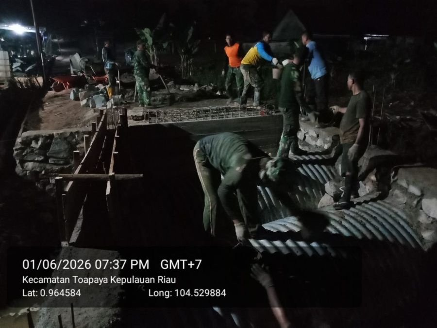 Lembur Malam, Satgas Jembatan Percepat Pembangunan Jembatan Armco Sungai Mentras