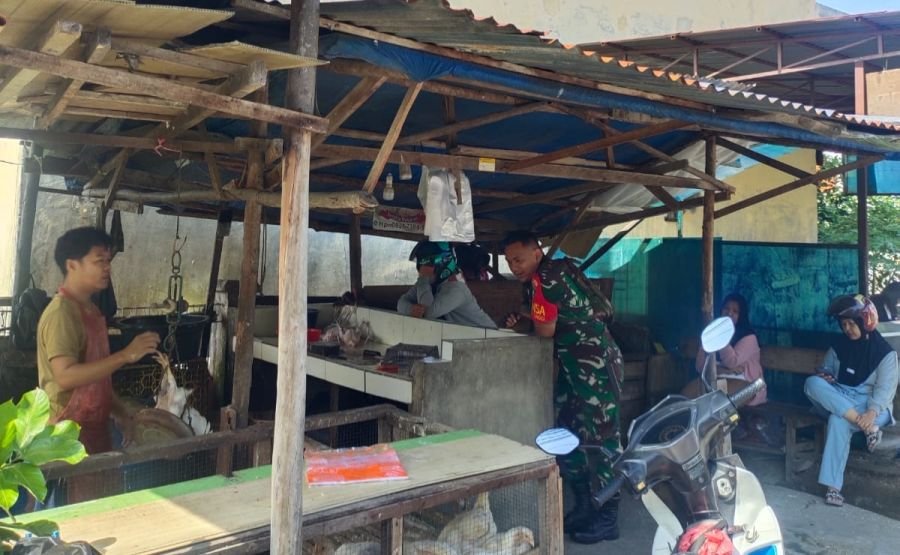 Lewat Komsos, Babinsa Koramil 02/Kota Pantau Stabilitas Harga Ayam Potong