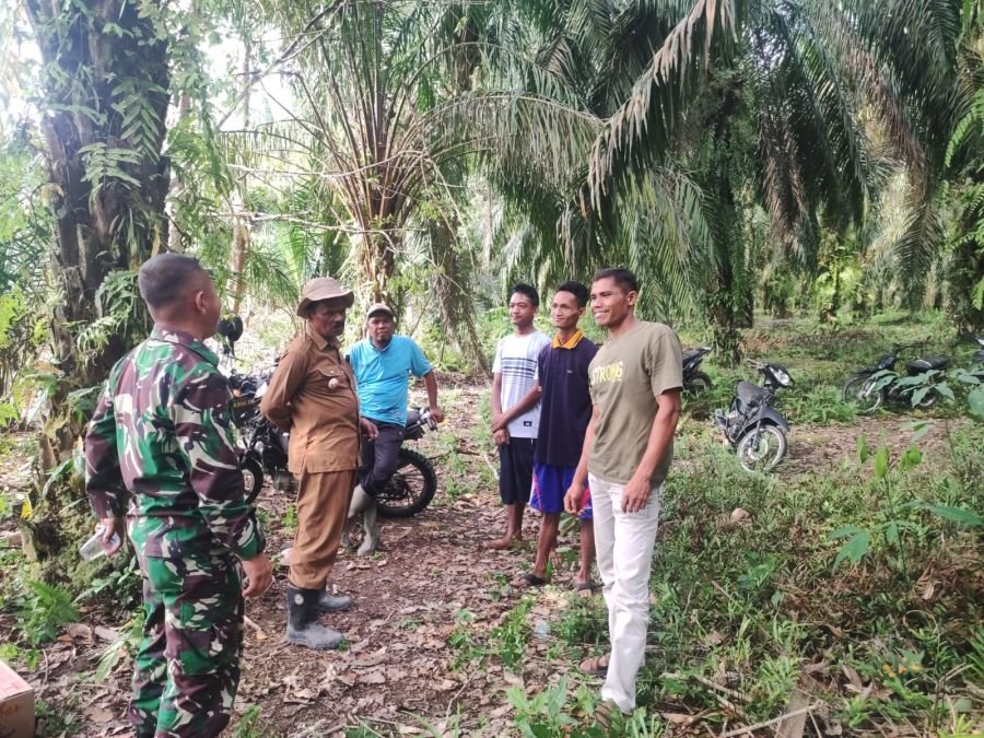 Lewat Sosialisasi Babinsa Koramil Tambusai Bersama dengan Kepala Desa Sungai Kumango  Terus Antisipa