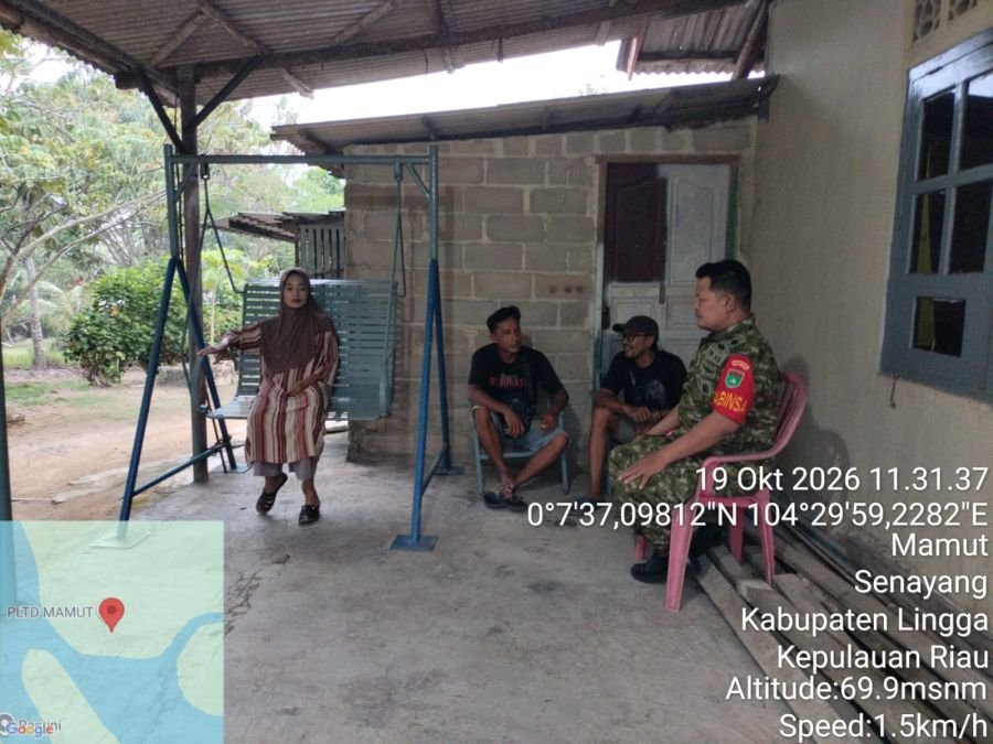 Babinsa Koramil 06/Senayang Ajak Warga Mamut Terapkan Hidup Bersih