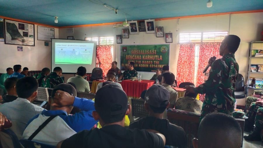 Mabes TNI Tempuh Langkah Preventif, Brigjen TNI (Mar) Agus Gunawan Sosialisasi Bahaya Karhutla