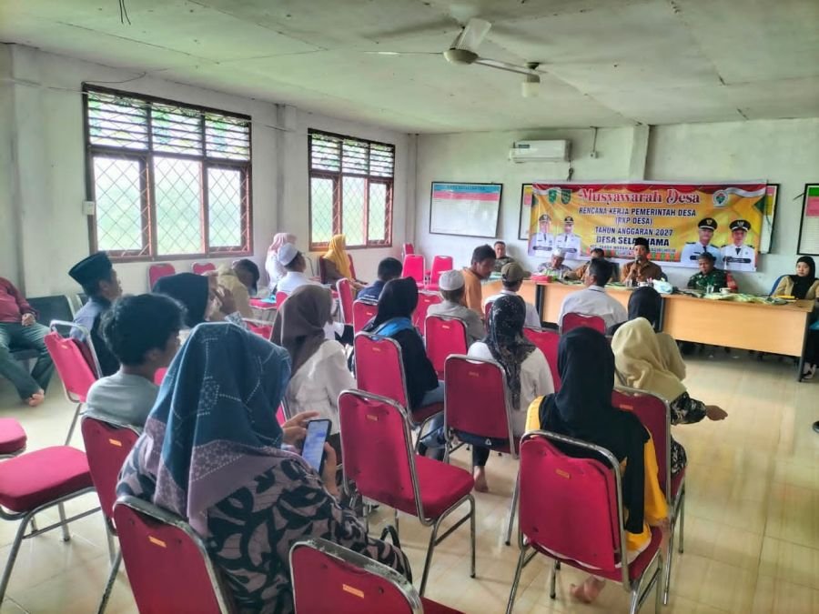 Matangkan Pembangunan Desa, Koramil 02/TM Dampingi Musyawarah RKPDes di Selat Nama