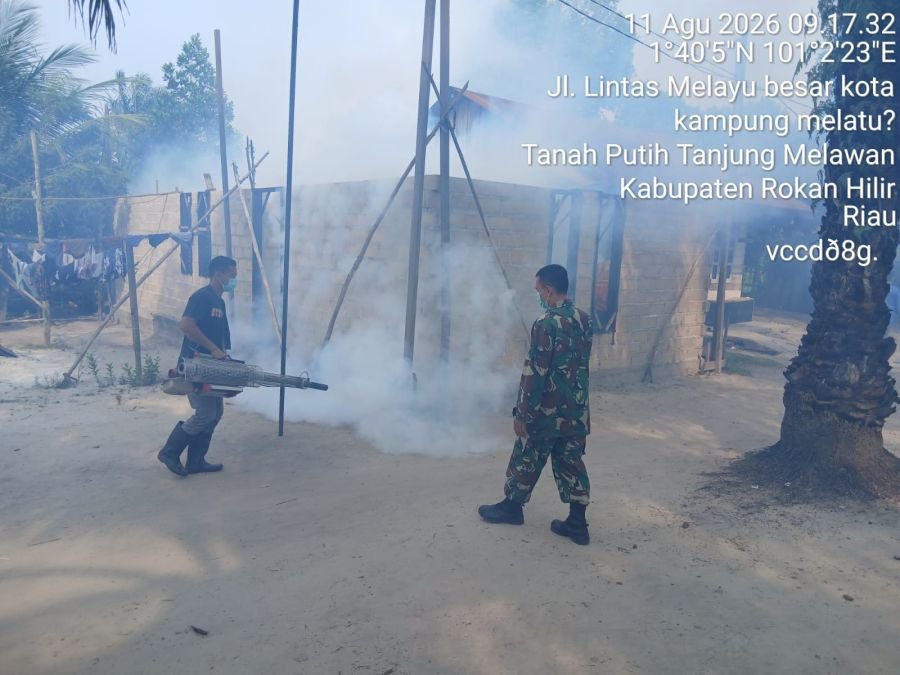 Melaksanakan kegiatan Pendampingan Fogging Di Kelurahan Melayu Besar, kec. TPT., Kab. rohil